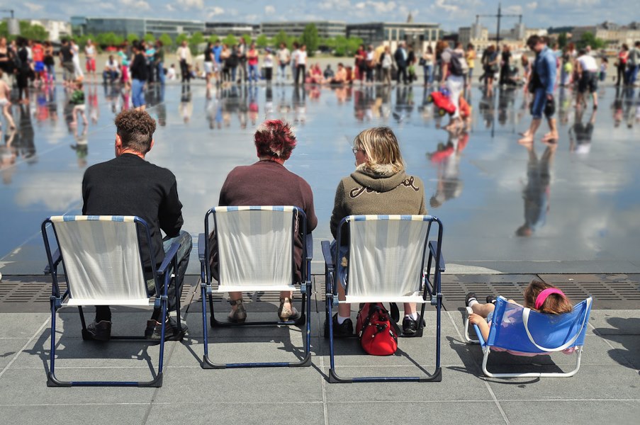 Le miroir d'eau une réalisation emblématique de Bordeaux signée Michel Corajoud.