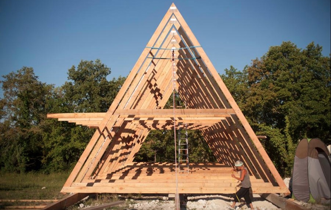 la charpente de la maison en a